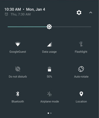quick setting android n