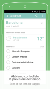 le migliori applicazioni per viaggiare e organizzare le vacanze con Android packpoint 3