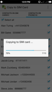 Come copiare i contatti android su SIM Copy to Sim card 4