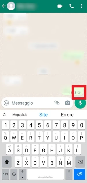 in chat su whatsapp è incorniciata l'icona dell'orologio