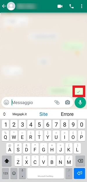 in chat su whatsapp è incorniciata in rosso il segno di spuna